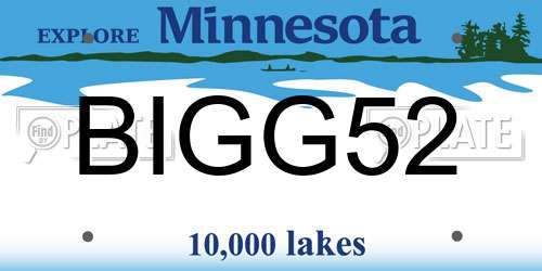 BIGG52 Minnesota License Plate
