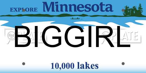 BIGGIRL Minnesota License Plate