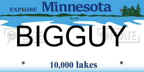 BIGGUY Minnesota License Plate