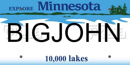 BIGJOHN Minnesota License Plate