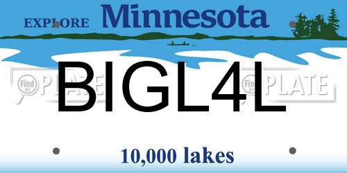 BIGL4L Minnesota License Plate