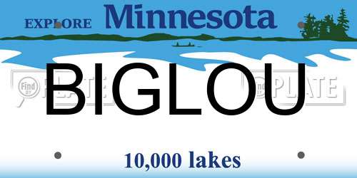 BIGLOU Minnesota License Plate