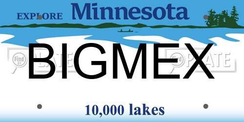 BIGMEX Minnesota License Plate