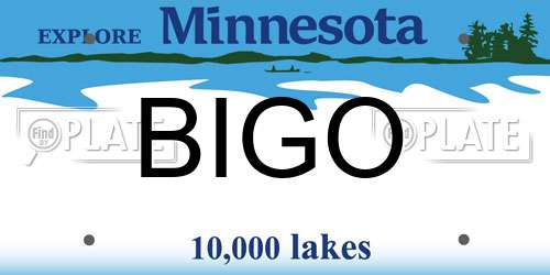 BIGO Minnesota License Plate