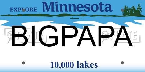 BIGPAPA Minnesota License Plate