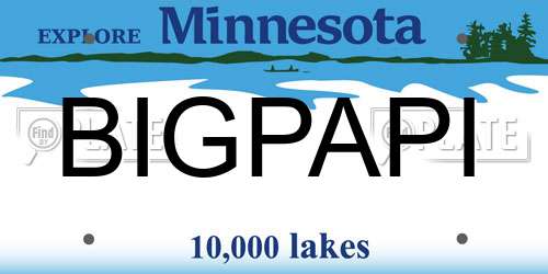 BIGPAPI Minnesota License Plate