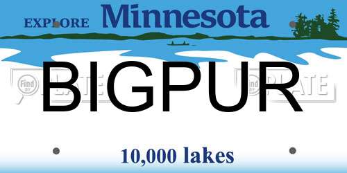 BIGPUR Minnesota License Plate