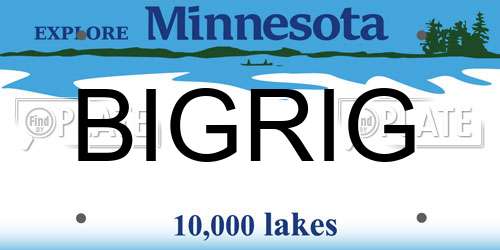 BIGRIG Minnesota License Plate