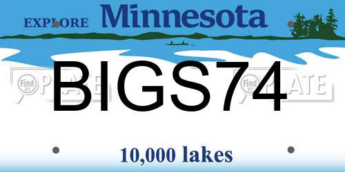 BIGS74 Minnesota License Plate