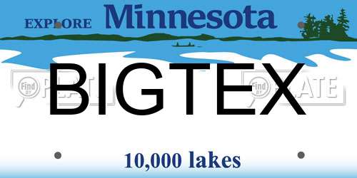 BIGTEX Minnesota License Plate
