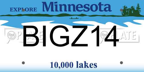 BIGZ14 Minnesota License Plate