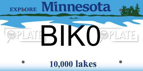 BIK0 Minnesota License Plate