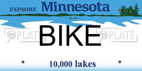 BIKE Minnesota License Plate