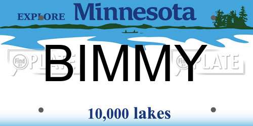 BIMMY Minnesota License Plate
