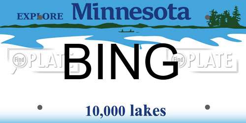 BING Minnesota License Plate