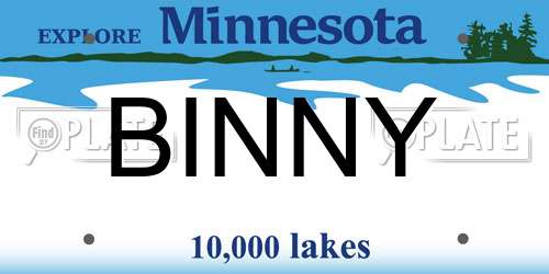 BINNY Minnesota License Plate