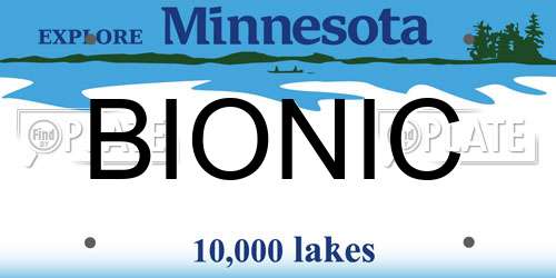 BIONIC Minnesota License Plate