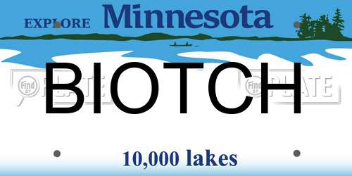 BIOTCH Minnesota License Plate