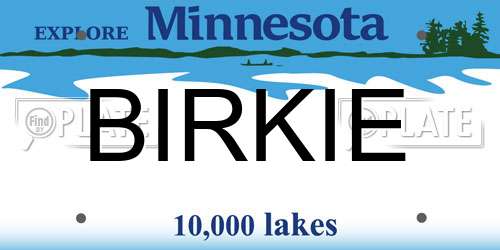 BIRKIE Minnesota License Plate
