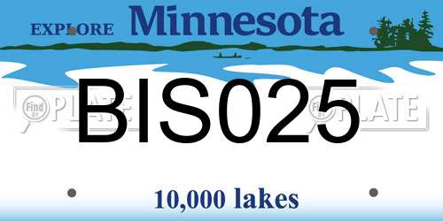 BIS025 Minnesota License Plate