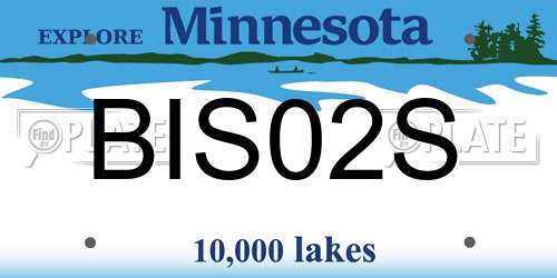 BIS02S Minnesota License Plate