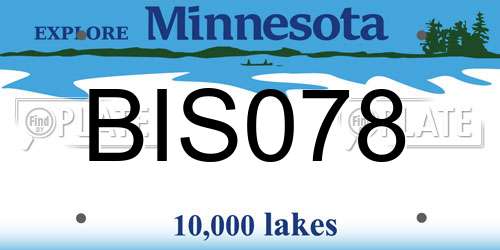 BIS078 Minnesota License Plate