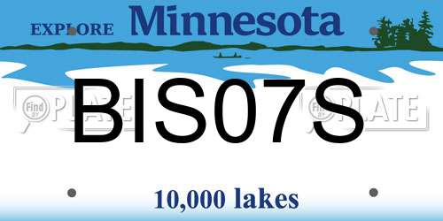 BIS07S Minnesota License Plate