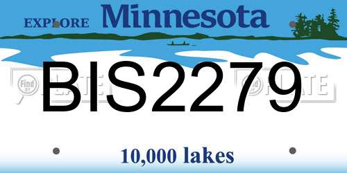 BIS2279 Minnesota License Plate