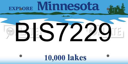 BIS7229 Minnesota License Plate