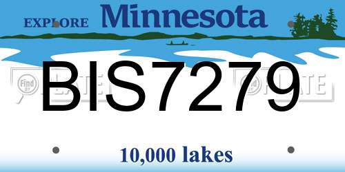 BIS7279 Minnesota License Plate