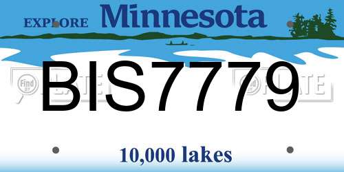 BIS7779 Minnesota License Plate