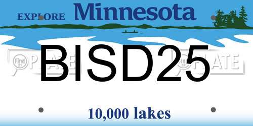 BISD25 Minnesota License Plate