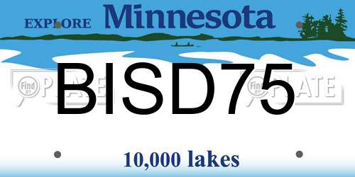 BISD75 Minnesota License Plate