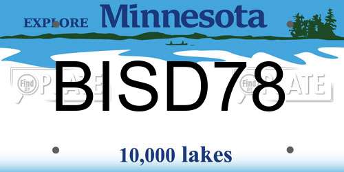 BISD78 Minnesota License Plate