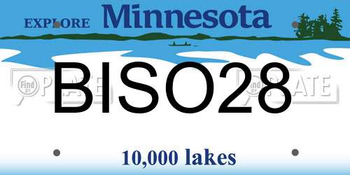 BISO28 Minnesota License Plate