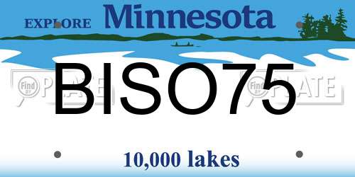 BISO75 Minnesota License Plate
