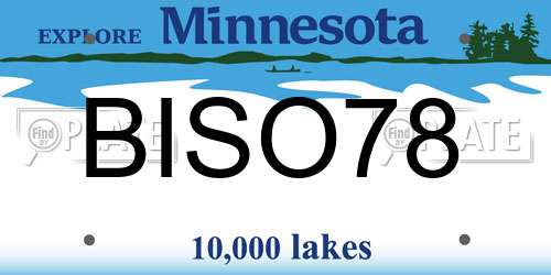 BISO78 Minnesota License Plate