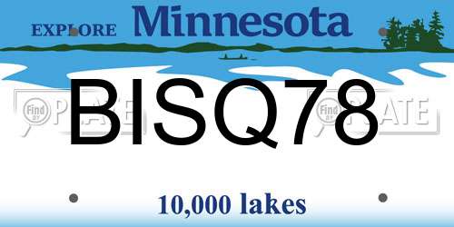 BISQ78 Minnesota License Plate