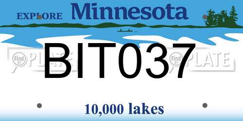 BIT037 Minnesota License Plate