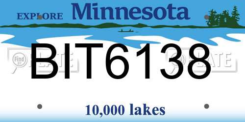 BIT6138 Minnesota License Plate