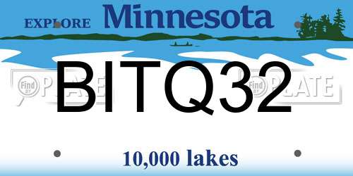 BITQ32 Minnesota License Plate