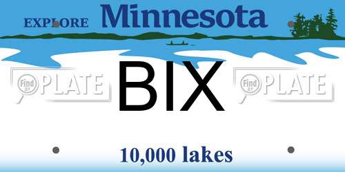 BIX Minnesota License Plate