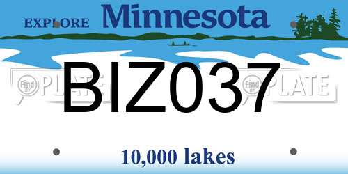 BIZ037 Minnesota License Plate