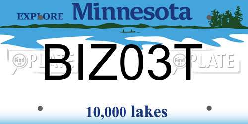 BIZ03T Minnesota License Plate