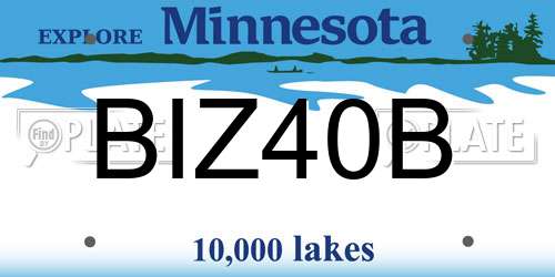 BIZ40B Minnesota License Plate