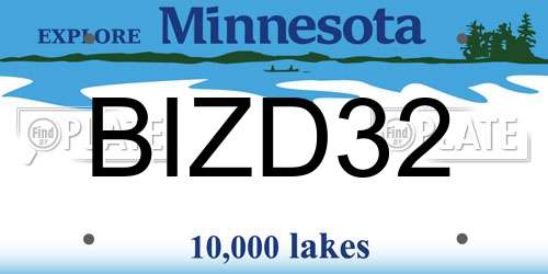 BIZD32 Minnesota License Plate