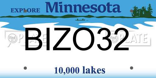 BIZO32 Minnesota License Plate