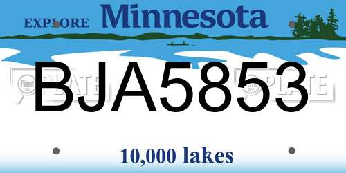 BJA5853 Minnesota License Plate