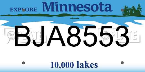 BJA8553 Minnesota License Plate