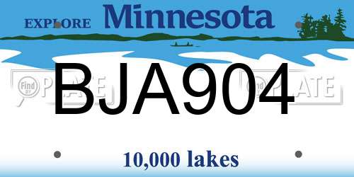 BJA904 Minnesota License Plate